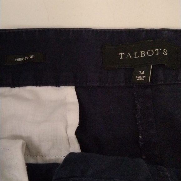 Talbots Heritage Dark Navy Blue Sz. 14 High Waisted Tall - Picture 4 of 10